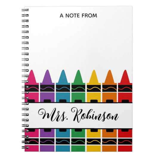 Teacher Appreciation Rainbow Crayon Notepad ノートブック (正面)