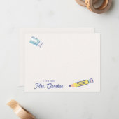 Teacher Appreciation School Supplies note card ノートカード (正面/裏面インサイチュ)