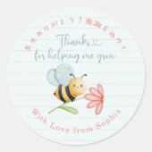 Teacher Appreciation Thank You Bee Note Paper ラウンドシール (正面)