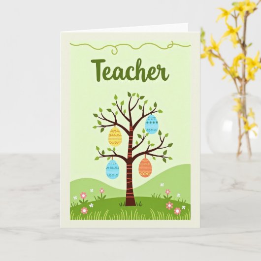 Teacher Appreciation Tree Card カード (黄色い花)