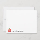 Teacher Appreciation Watercolor Red Apple  ノートカード (正面)