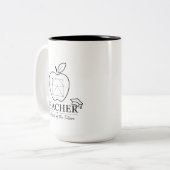 Teacher Architect Apple Blueprint ツートーンマグカップ (正面左)