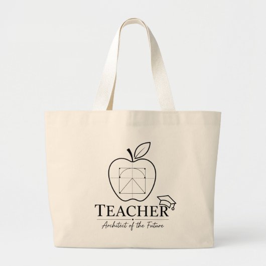 Teacher Architect Professional Classroom Tote ラージトートバッグ (正面)