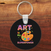 Teacher - Art Is My Superwer Art Teacher Drawing P キーホルダー (正面)