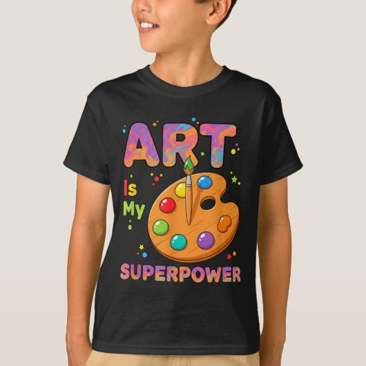 Teacher - Art Is My Superwer Art Teacher Drawing P Tシャツ (正面)