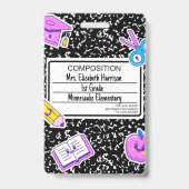 Teacher Back to School Composition  バッジ (正面)