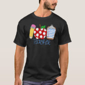 Teacher Back To School Teaching Pencil Students Te Tシャツ (正面)