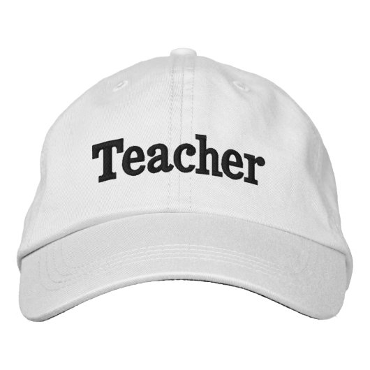 teacher baseball cap job title  刺繍入りキャップ (正面)