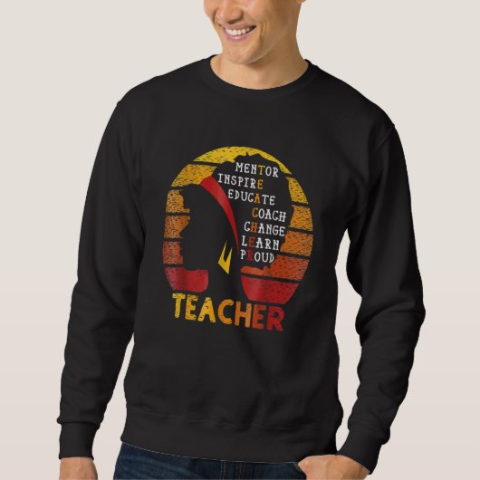 Teacher Black History Month Afro African Prde Men  スウェットシャツ (正面)