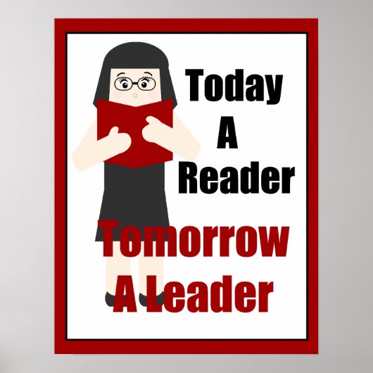 Teacher Book Lover Gal 2 Leader Poster ポスター (正面)