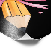 Teacher Bow Pencil Teaching Life Appreciation Gift フォトプリント (角)