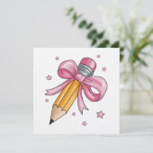 Teacher Bow Pencil Teaching Life Appreciation Gift 招待状 (スタンド正面)