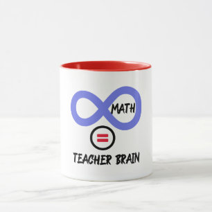 Teacher brain = ∞ 数学 代数 先生 Tシャツ マグカップ