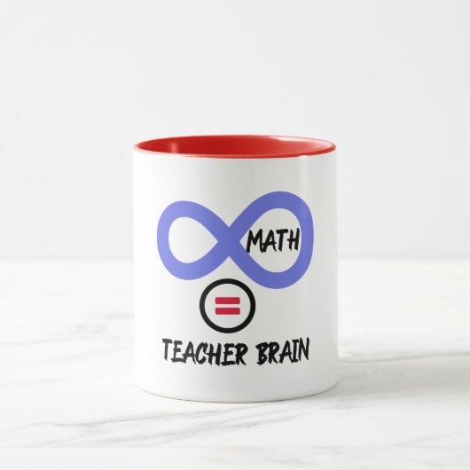 Teacher brain = ∞ 数学 代数 先生 Tシャツ マグカップ (中央)