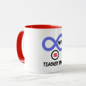 Teacher brain = ∞ 数学 代数 先生 Tシャツ マグカップ (正面左)