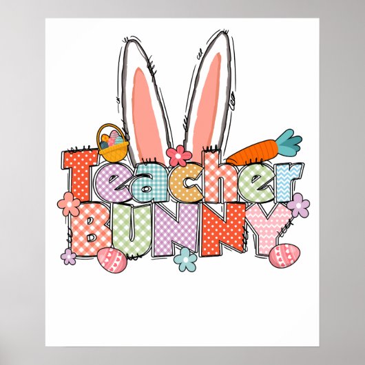 teacher bunny, retro, vintage ポスター (正面)