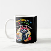 Teacher Cat I Survived 67 Days Of School I'm Fine  コーヒーマグカップ (左)