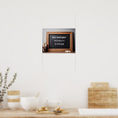 Teacher Chalkboard Blackboard Custom Welcome ポスター (キッチン)