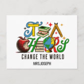 Teacher Change The World Colorful School ポストカード (正面)