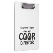 Teacher Chaos Coordinator - Funny Groovy Educator  クリップボード (右)