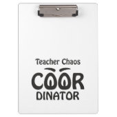 Teacher Chaos Coordinator - Funny Groovy Educator  クリップボード (正面)