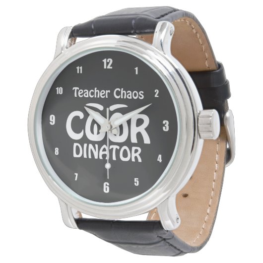 Teacher Chaos Coordinator - Funny Groovy Educator 腕時計 (アングル)