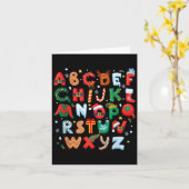 Teacher Christmas Alphabet Back To School Holiday  カード (黄色い花)