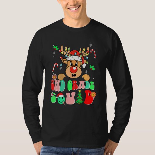 Teacher Christmas Funny 2nd Grade Squad Reindeer G Tシャツ (正面)