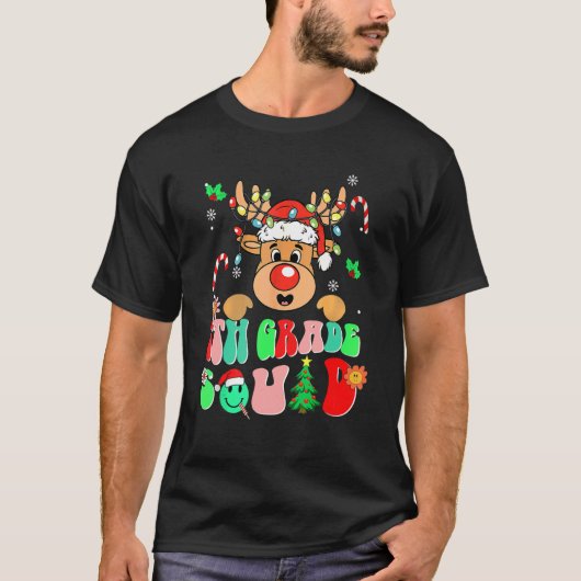 Teacher Christmas Funny 7th Grade Squad Reindeer G Tシャツ (正面)