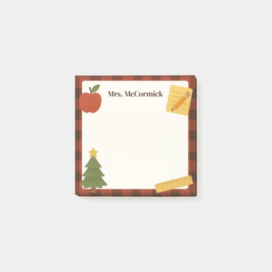 Teacher Christmas Holiday Sticky Notes ポストイット (正面)