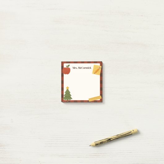 Teacher Christmas Holiday Sticky Post-It Notes ポストイット (デスク上)