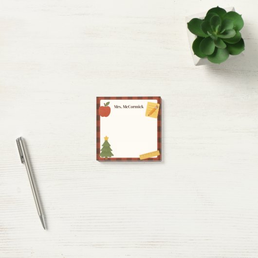 Teacher Christmas Holiday Sticky Post-It Notes ポストイット (オフィス)