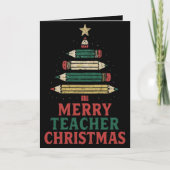 Teacher Christmas Pencil Tree  カード (正面)