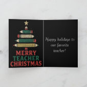 Teacher Christmas Pencil Tree  カード (内部)