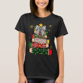 Teacher Christmas Tree Lights Pencil Leopard Print Tシャツ (正面)