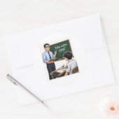 Teacher Classroom Illustration Sticker ラウンドシール (封筒)