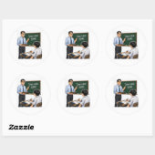 Teacher Classroom Illustration Sticker ラウンドシール (シート)