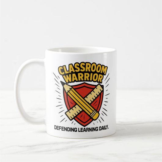 Teacher - Classroom Warrior  コーヒーマグカップ (左)