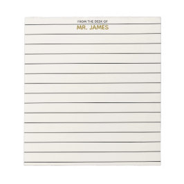 Teacher Clean Simple Lined Paper From The Desk Of  ノートパッド