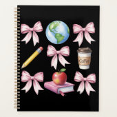 Teacher Coffee Bow Cute Appreciation Gifts  プランナー手帳 (正面)