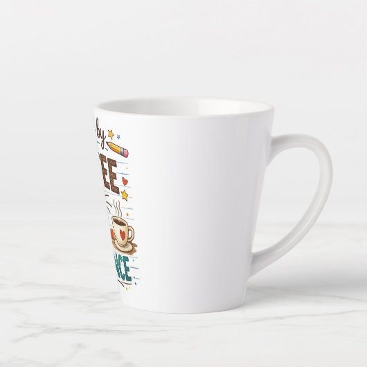 Teacher Coffee Mug – Coffee & Patience Gift for Te カフェラテマグ (右)