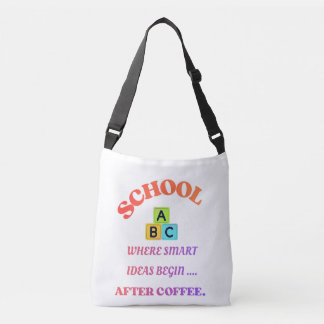 Teacher Coffee Tote Bag – Funny School Quote クロスボディバッグ