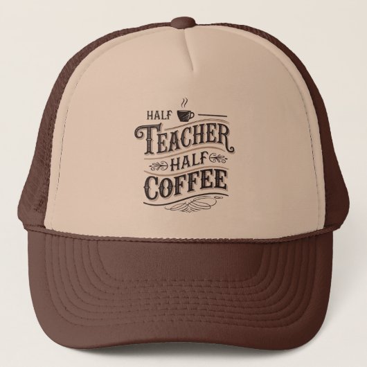 Teacher Cool retro word art coffee  キャップ (正面)