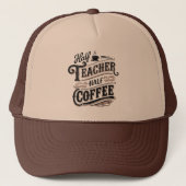 Teacher Cool retro word art coffee  キャップ (正面)