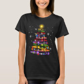 Teacher Crayon Christmas Tree Lights Student Schoo Tシャツ (正面)