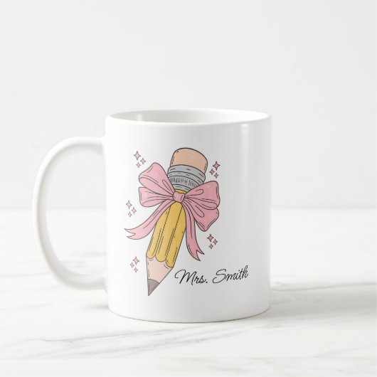 Teacher cup, Custom Teacher teacher gift  コーヒーマグカップ (左)
