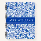 Teacher | Custom Floral Chinoiserie Wedding Bride ノートブック (正面)