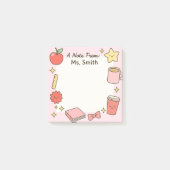 Teacher Cute Pink Personalize Post-It Sticky Notes ポストイット (正面)