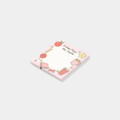 Teacher Cute Pink Personalize Post-It Sticky Notes ポストイット (アングル)