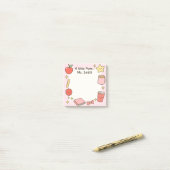 Teacher Cute Pink Personalize Sticky Notes ポストイット (デスク上)